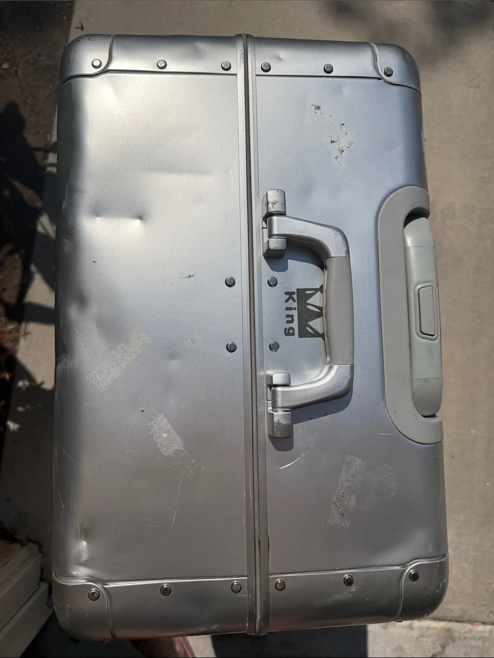 Away The Large Aluminum Edition Checked Luggage in Silver